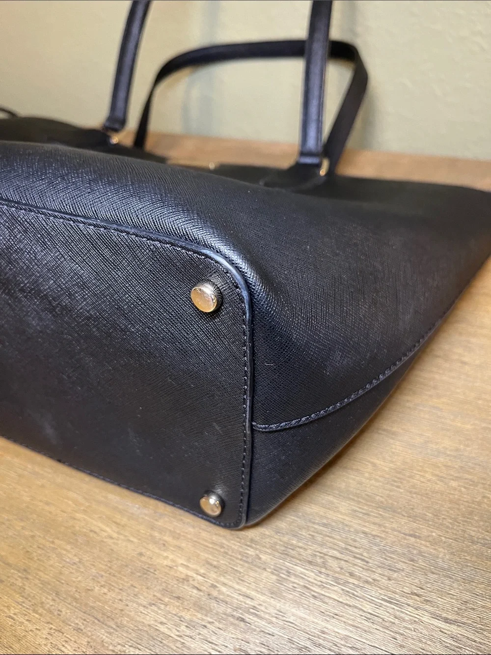 Kate Spade Black Leather Tote with Gold Hardware